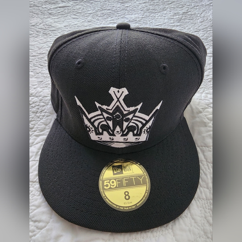 Los Angeles Kings New Era NHL 59FIFTY 5950 Fitted Cap Hat Black/White Crown, 8